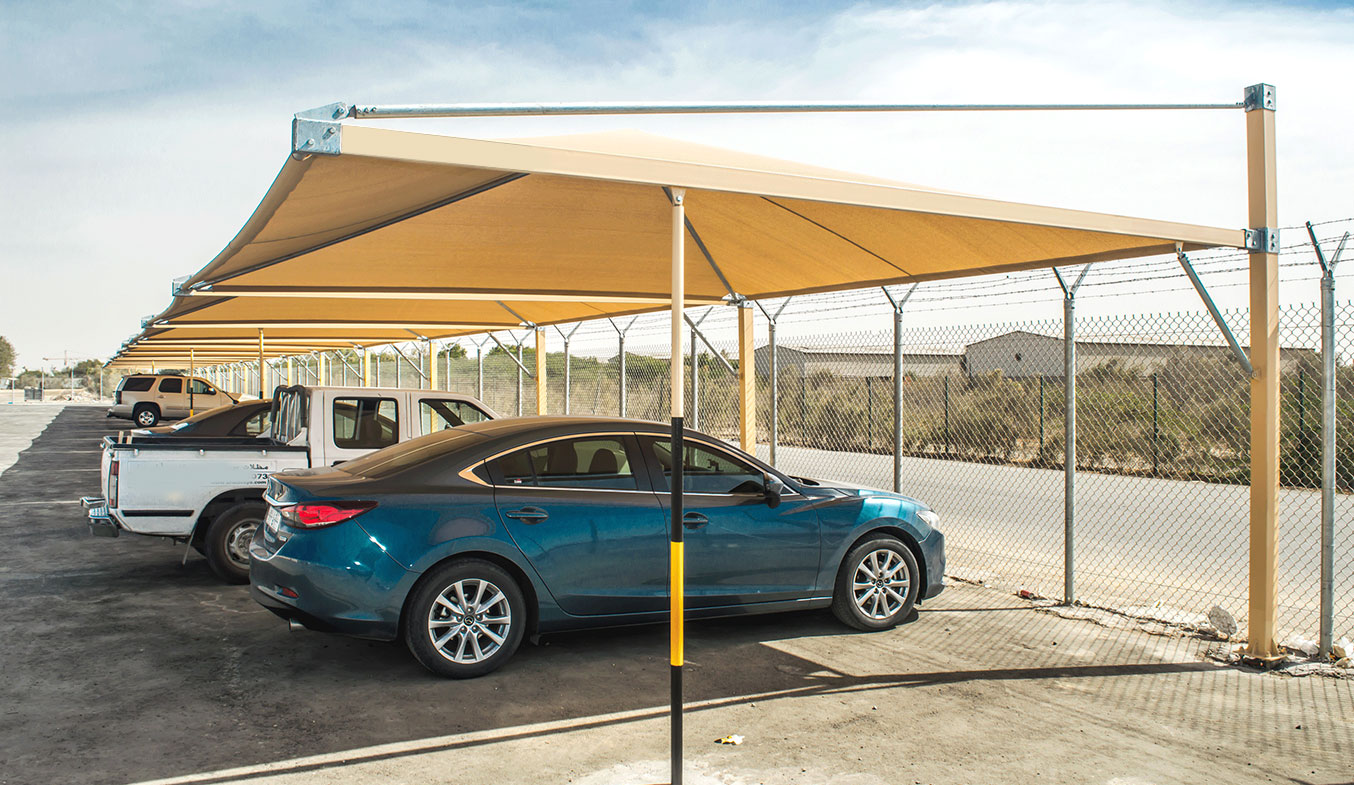 cantilever car parking shades in dubai