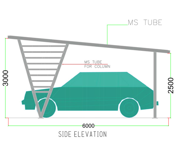 solar shades side elevation